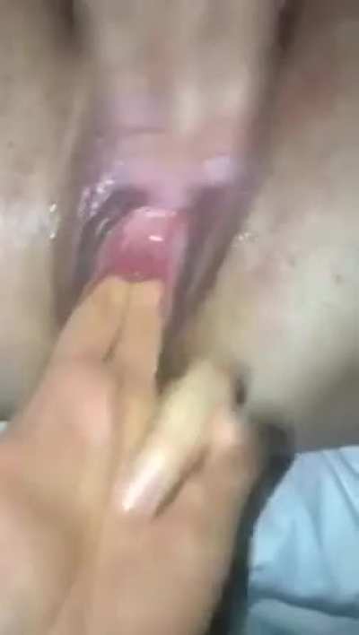 Part 2, my soaked &amp;amp; cream pied pussy gets fingered and I finger myself to eat it up. Audio version in comments.