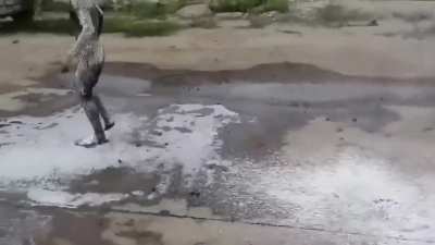 When you jump in an oil pit...