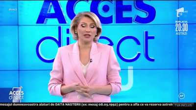 Crazy naked woman throws a rock at a Romanian TV anchor, live.