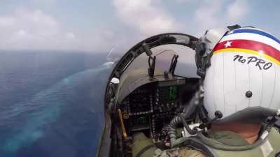 Landing a $100Million Fighter Jet on a moving Aircraft Carrier whilst your helmet says &lsquo;No Pro&rsquo;