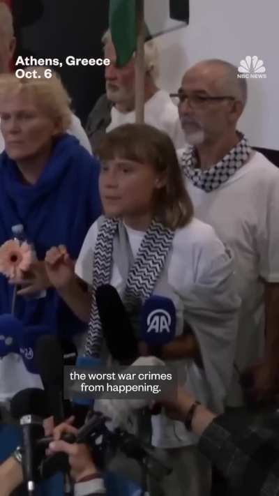 Greta Thunberg arrived in Greece, condemns Israel, says she "can't comprehend how humans can be so evil": "A Livestreamed genocide on all of our phones. Our international systems are betraying Palestinians. Global Flotilla was biggest attempt to break Isr