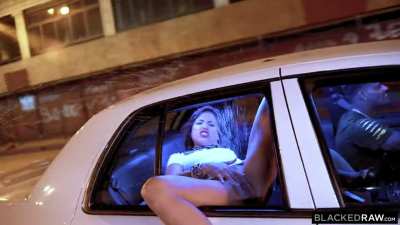 Adriana Chechik squirts out the car window