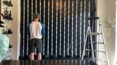 Time lapse of the living wall installed on the recessed wall of our kitchen yesterday.. my partner&rsquo;s (AMAZING) idea.