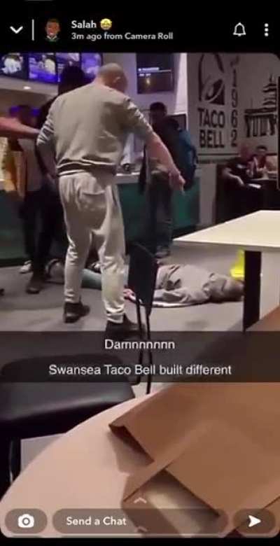 Swinging for a fast food worker....