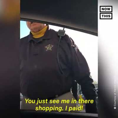 Cop asks people to stop for no reason, when he is off-duty.