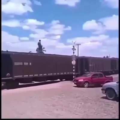 That&rsquo;s one way to get to the back of the train.