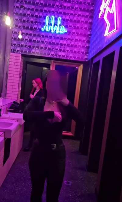 Caught flashing my tits in public