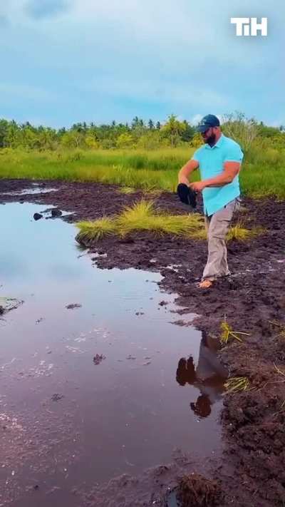 He takes the shoes off so they won't get muddy