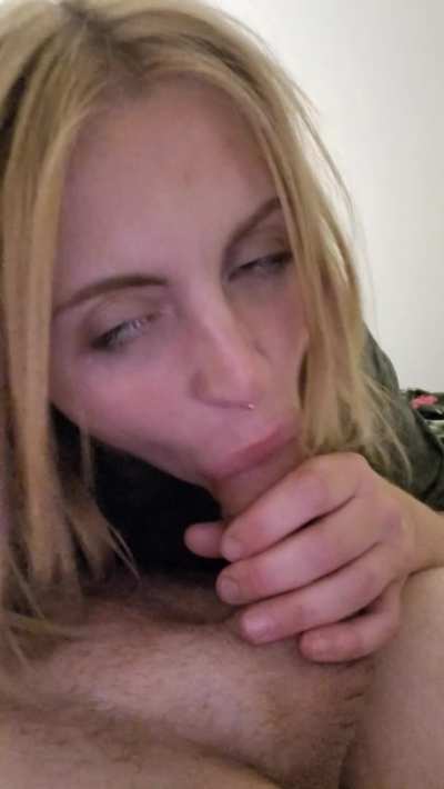 Taking a big load in the mouth, I almost swallowed it all