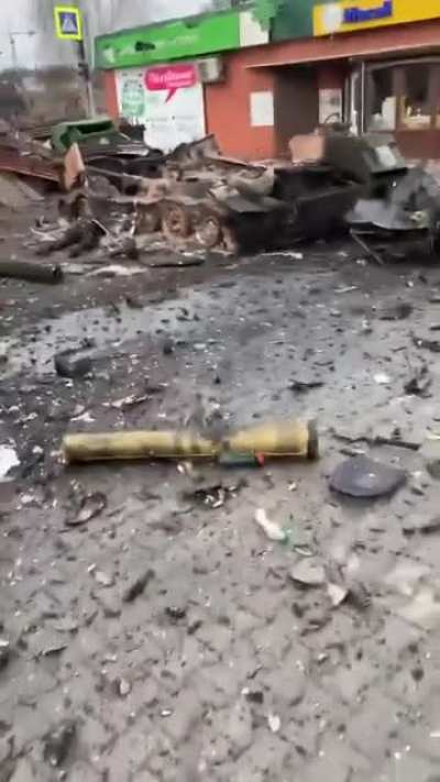 [18+] Remains of war from both sides, Hostomel Ukraine now looks like this. Shocking