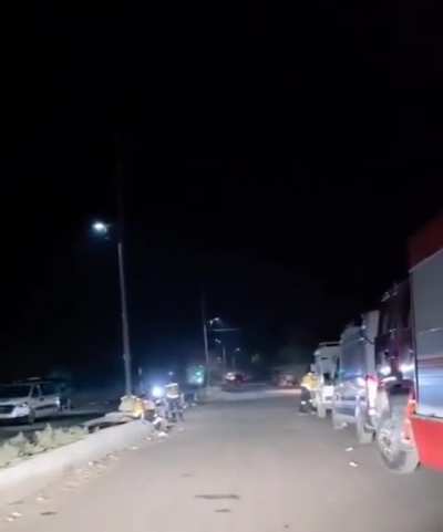 This convoy of Civil Defense was Heading from Gov-controlled Deir ez-Zor city to SDF-controlled "Al-Jazeera" areas to Help Rescue the Child. They Waited for Hours at the dirt bridge, but SDF Prevented them from Crossing. The 7-year-old Child Later Died, a