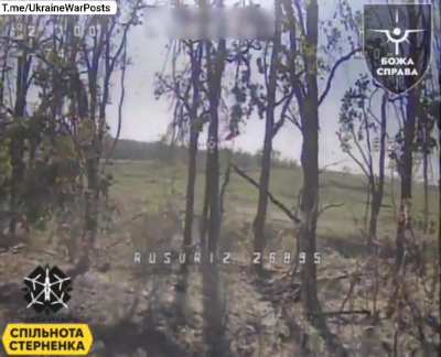The Russian occupier tried to shoot down the drone with his assault rifle but failed. Pokrovsk, eastern Ukraine.