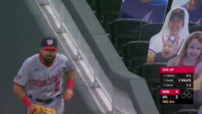 Here's Adam Eaton handing my daughter a foul ball.