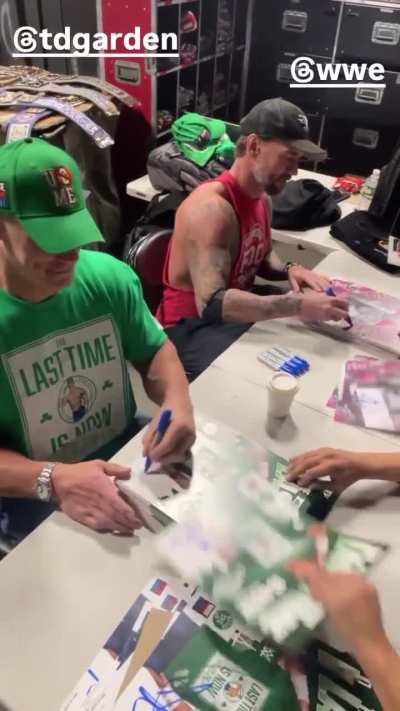 punk and cena doing autographs together