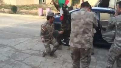 Compilation of foreign and Kurdish Peshmerga fighters with US forces during their fight against ISIS in Iraq.