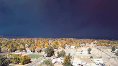 Cameron Peak fire from Loveland, CO