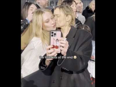 Rebecca Ferguson kissing a fan on her birthday!