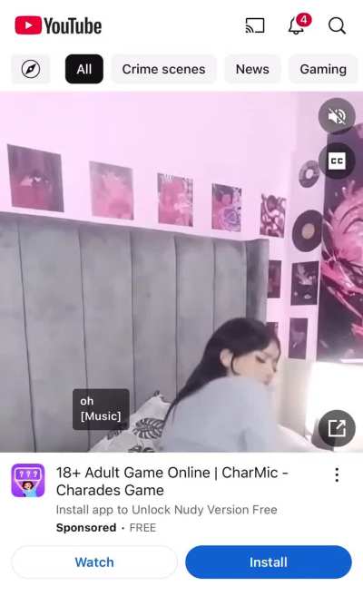 YouTube has ads with porn in it