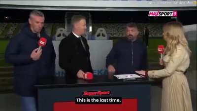 Italian coach in Croatia has an argument in 3 different languages with a pundit on live TV
