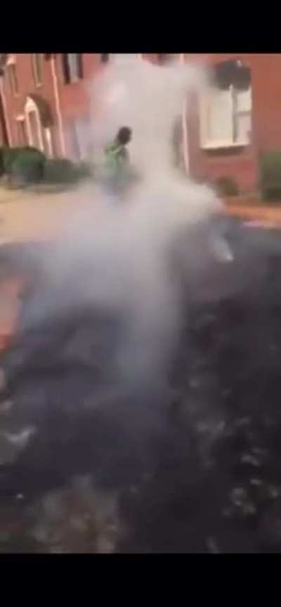 WCGW lighting fireworks on dry lawn