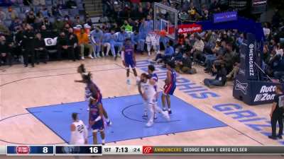 [Highlight] Ja Morant scores and then tells the Pistons to call a timeout, followed by Dwane Casey calling a timeout.