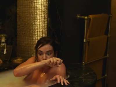 Lily James - slip plots in 'The Pursuit of Love' - enhanced