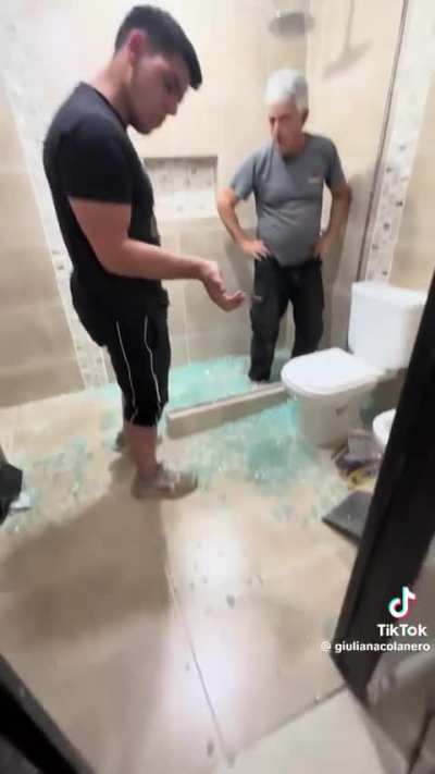 Shower glass couldn&rsquo;t hold it in anymore 
