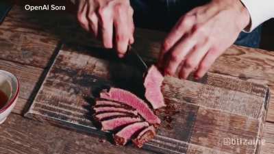 Comparing video generation AI to slicing steak, including Veo 2