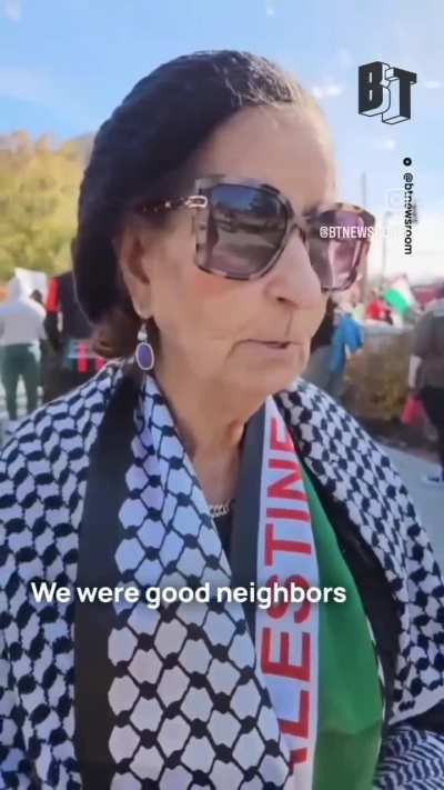 88 year old survivor of Nakba remembers life before Israel and her home in the city of Akka before it was ethnically cleansed by Zionists. "Jewish, Muslim and Christian Palestinians lived together, we were good neighbors...we defended each other"