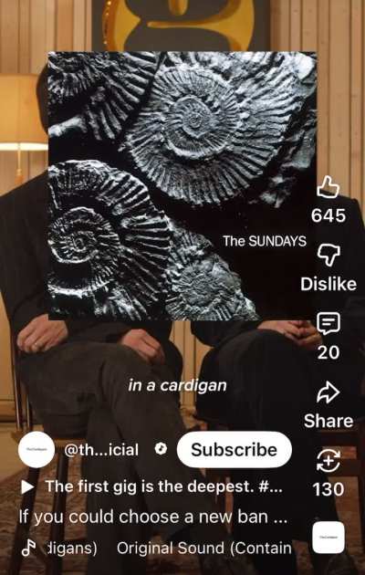 Swedish band The Cardigans (allegedly) got their name from The Sundays 💫