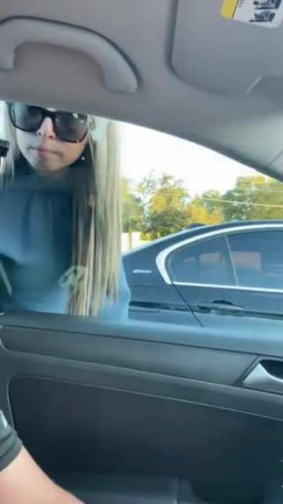 This lady got pissed because I honked when she almost hit my car, proceeded to brake check me 3 times, cut me off sideways, spit on my car, and do this&hellip;