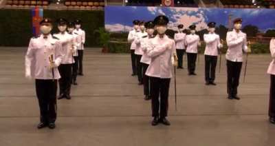 Caught this during the OCC Ceremony. Thankfully, they have to wear masks. Unfortunately, this was livestreamed...