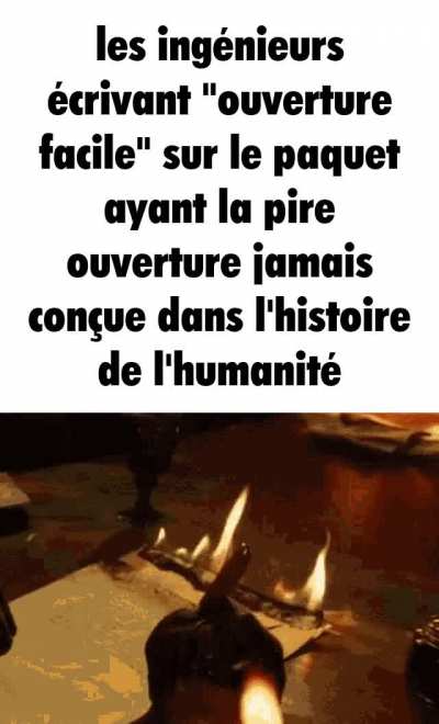 "Alors il te suffit de tirer la languette sur 4 centim&egrave;tres avant d'effectuer une rotation de 45 degr&eacute;s dans le sens inverse des aiguilles d'une montre" 🤓