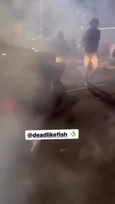 Guy almost gets broken in half at car meet.