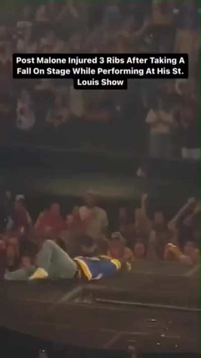 Post Malone cracked 3 ribs last night while performing.