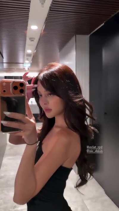 Checking herself out