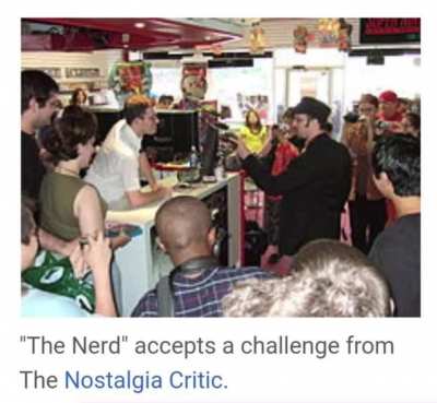 "The Nerd" is a title James Rolfe can take off and leave at any point. Nostalgia Critic is the living tomb in which Doug Walker's remaining existence is trapped in.