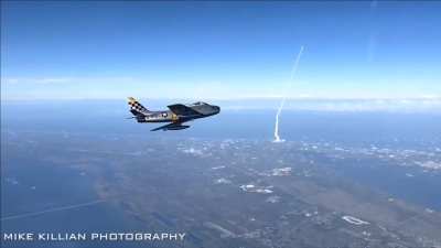 Shout-out to Mike Killian for this killer shot of our Sabre and ULA's Atlas V