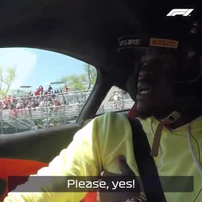 Miami Heat's Jimmy Butler Takes A Short Ride With Formula One's Lando Norris.