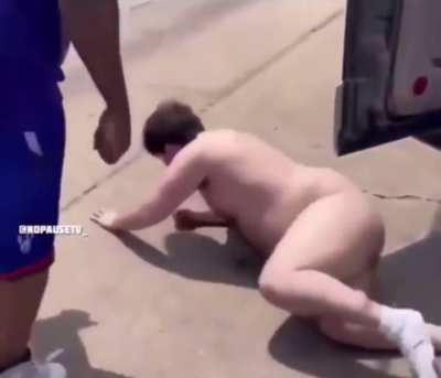 To get into someone’s vehicle while but naked…