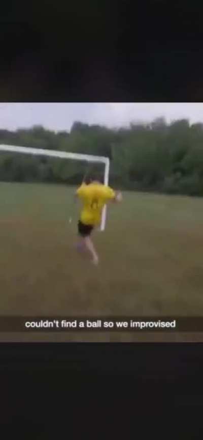 Soccer with a bowling ball. Absolute chaos