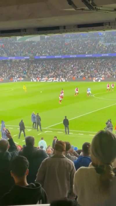 Erling Haaland smashing in to Thomas Partey after Man City&rsquo;s 2-2 equaliser.