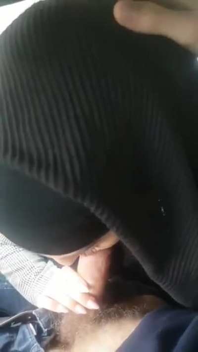 She is sucking it so well