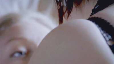 Christina Cole and Jemima Rooper lesbian kiss scene in Hex (2004)