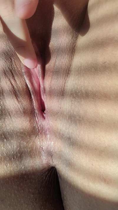 Peek-a-pussy before spreading wide open and wet for you