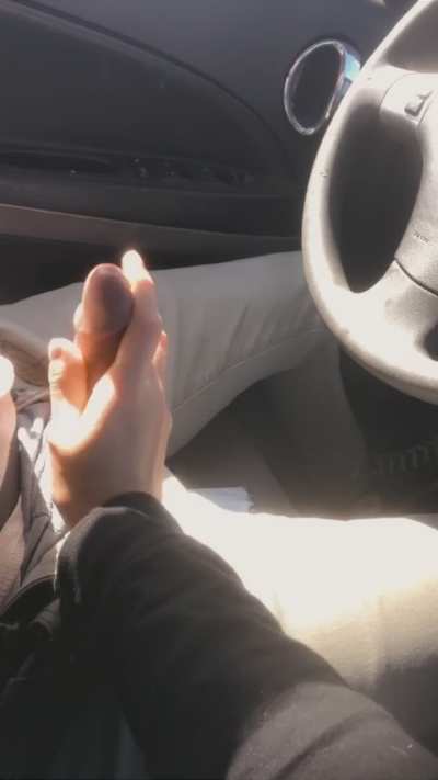 He gets so hard when I play with him when he&rsquo;s driving