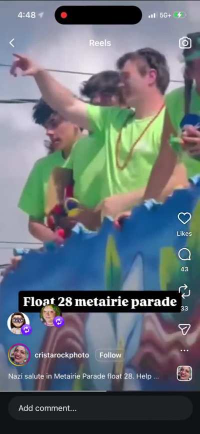 IG video of Nazi Salutes at Metairie Parade