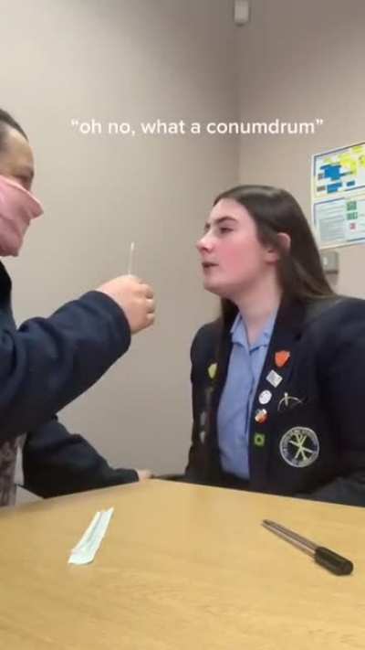 Covid test on a tourette
