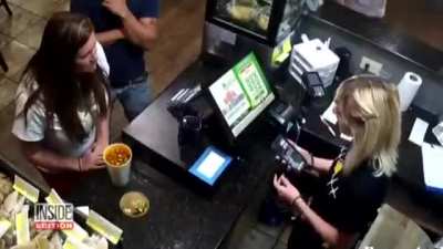 Angry customer throws soup in restaurant manager's face