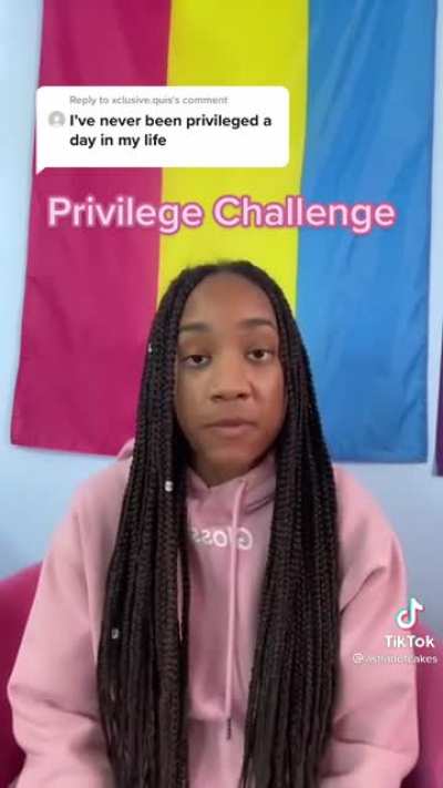 Ayo did she for real take being born healthy as a privilege, like mam I aint privileged to see on two eyes just nit blind, and white?? you fr racist like that outa nowhere, this shit just something else
